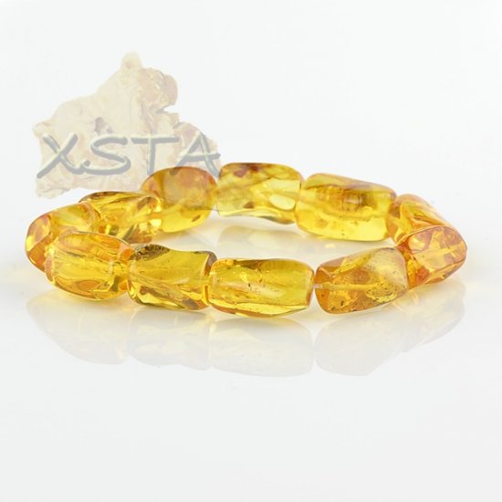 Insect amber bracelet yellow color